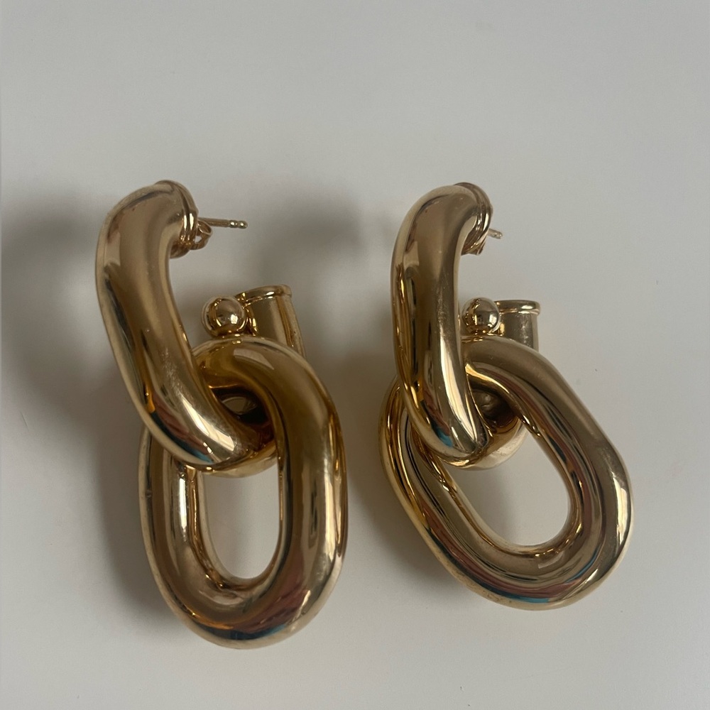 Paco Rabanne XL link gold earrings